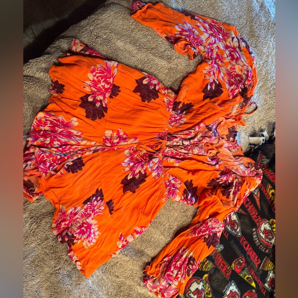 Floral Orange Women's romper